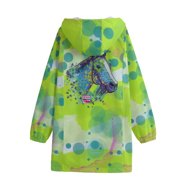 Leichte Regenjacke Tasci – Popart Hundemotiv, 100 % Polyester, Unisex, Pferd, Rennpferd